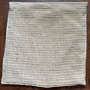 Pier One Layered Textured Neutral Beige 19x19 Square Throw Pillow Cover ONLY